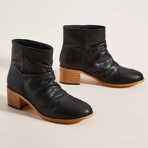 NIB Anthropologie "Maia/Carela" Black Leather Ankle Boot Size 37 EU/6.5 US